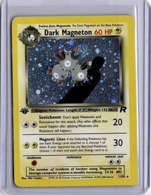 SWIRL Dark Magneton 11/82 Team Rocket Holo Lightly Played CS42