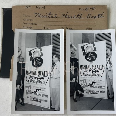 1950s VTG B&W Photos & 4x5  Negatives Mental Health Booth Florida Nostalgia