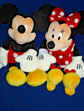 vintage DISNEY STORE MICKEY MINNIE MOUSE stuffed plush dolls Pair 16"