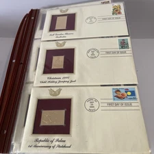 22K Gold FDC First Day Covers Golden Replica Lot of 100+ Collection from 1980's