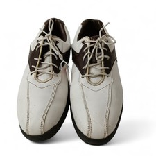 Footjoy FJ Ultrafit Golf Low Shoes White And Brown Lace Up Men's UK 7 - Preloved