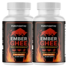 Ember Ghee Men’s Vitality & Stamina Supports Supplement - 2 Bottles