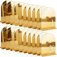 Gold Wedding Table Numbers 1-20 with Stands 5" x 7" Gold Acrylic Wedding Signs