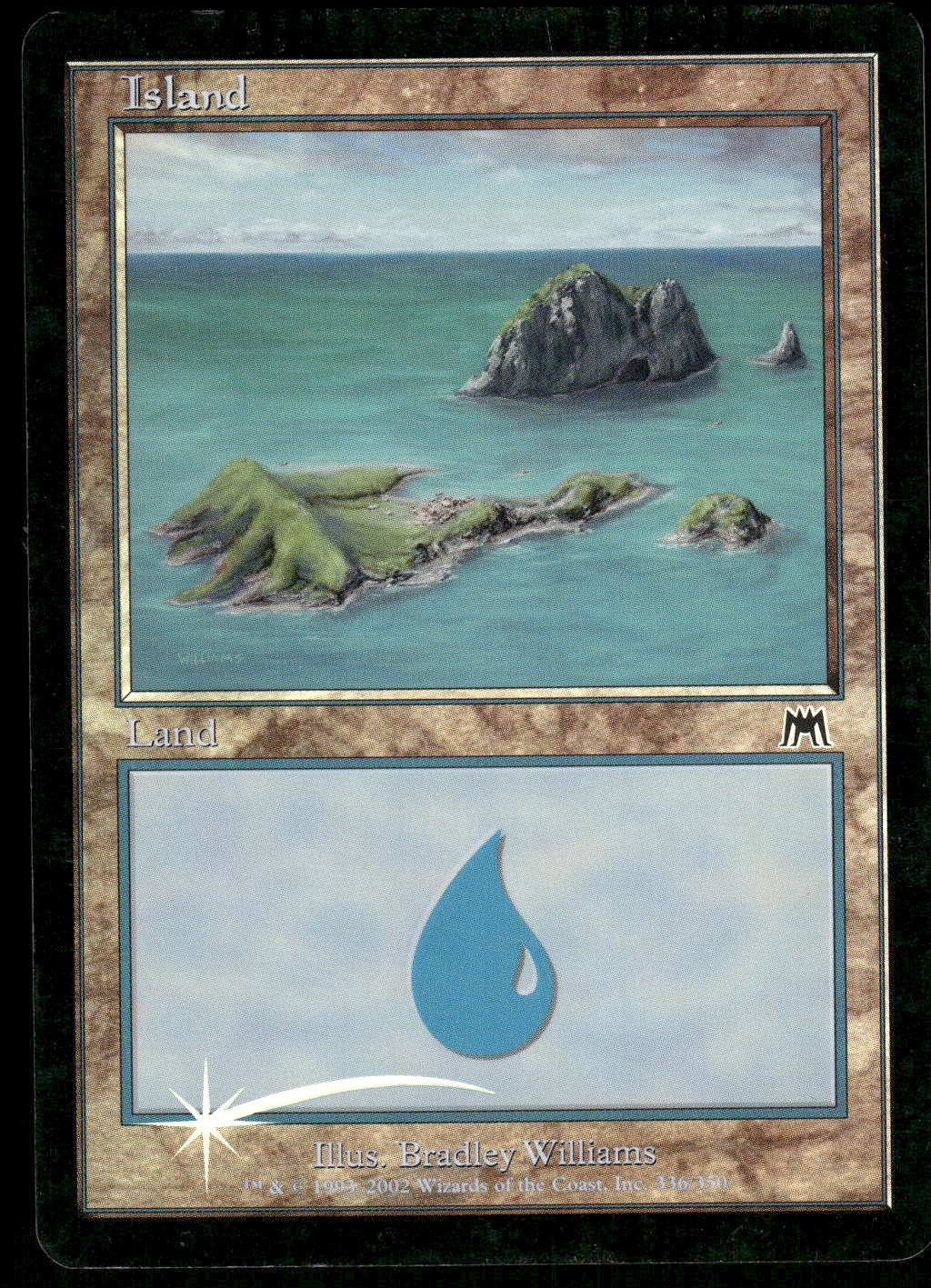 1x Foil Island (336) - Onslaught LP - MTG