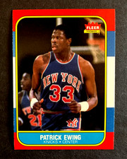 1986 Fleer Patrick Ewing RC #32 Knicks HOF Rookie Card Sharp Raw. rookie card picture