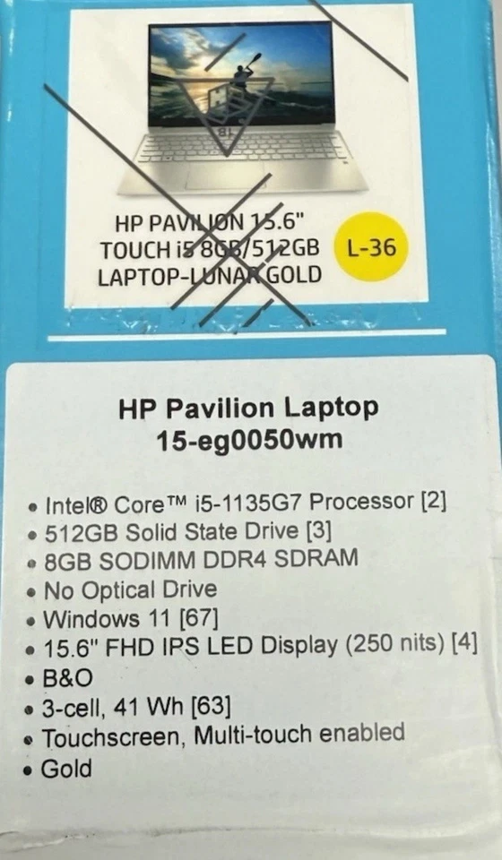 HP 15-eg0050wm 15.6" Touchscreen 512GB SSD i5-1135G7, 4.2 GHz, 8GB RAM Laptop - Image 4 of 4