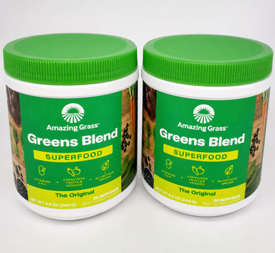 Amazing Grass Greens Blend Superfood Original 2 Pack 8.5 Oz Each Exp 07/2026