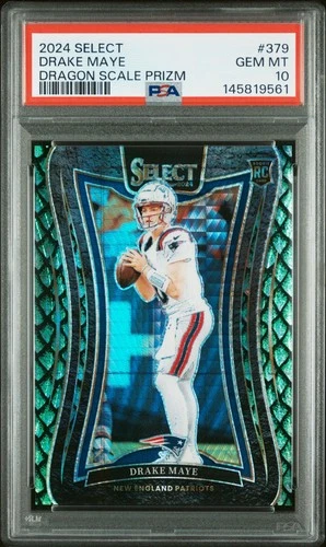 Drake Maye 2024 Select #379 Dragon Scale RC Suite Level Jersey Match 10/81 PATS