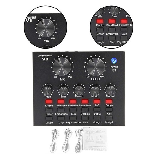 Carte Audio V8 pour Sortie Sonore Améliorée en Gaming et Streaming Design Comp - Afbeelding 2 van 12