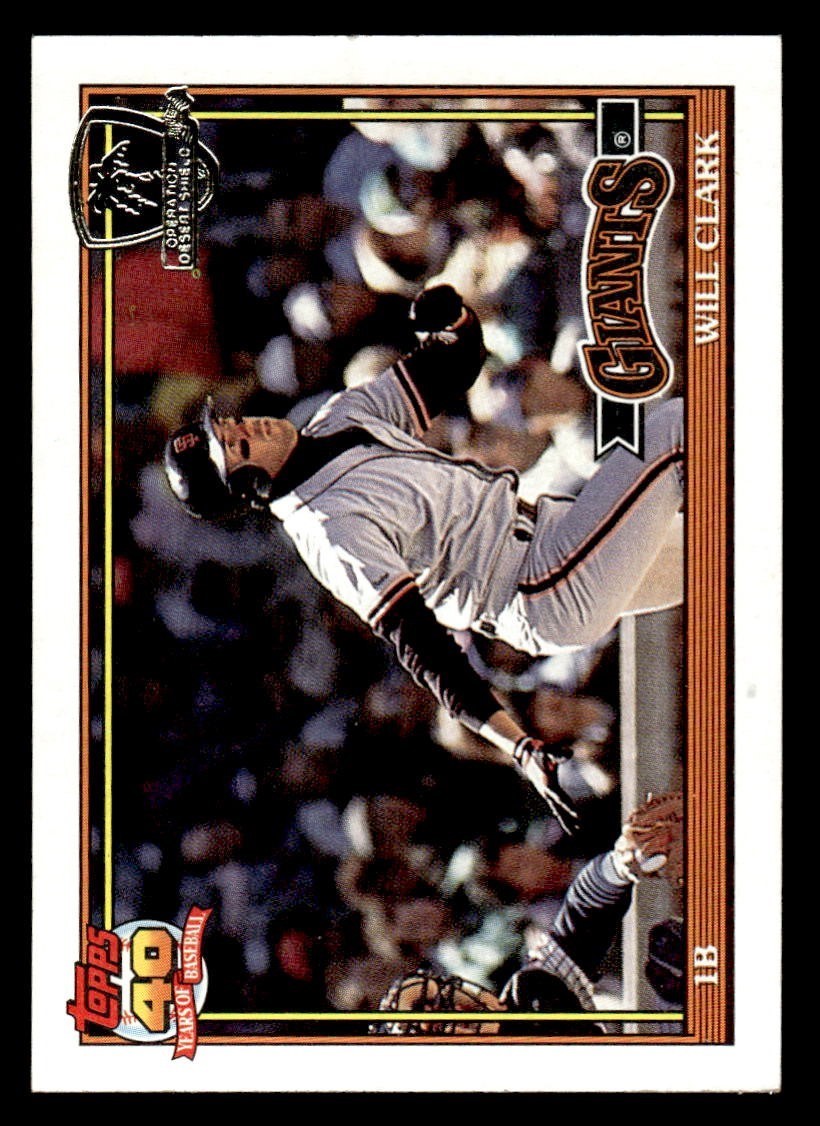 1991 Topps Desert Shield Baseball #500 Will Clark EX/MT *f1