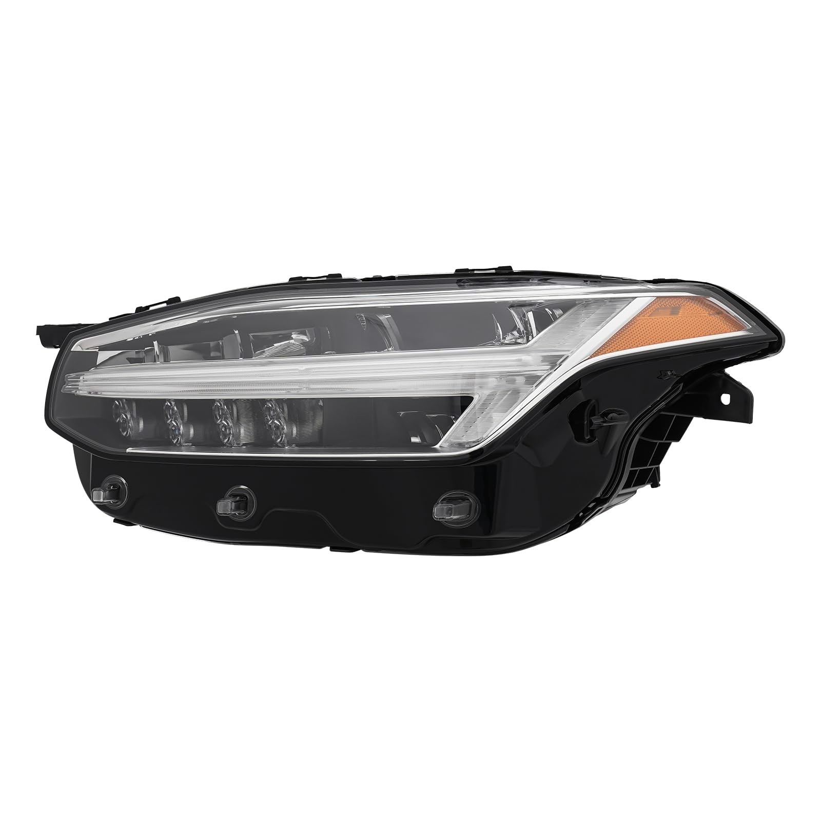 2019-2024 XC90 LED Headlight Left Driver Side w/o AFS Clear Lens Black Housing