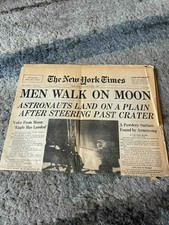 The New York Times July 21, 1969 Apollo 11 Moon Landing Newspaper
