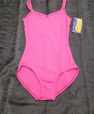 Capezio Team Basics Camisole Leotard V-front/back Adj. Straps Hot Pink SZ XS