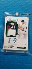 SPENCER STRIDER 2022 FLAWLESS RPA ROOKIE RC PATCH EMERALD GREEN ON-CARD AUTO /5. rookie card picture