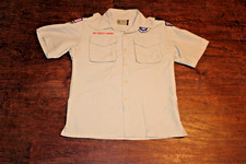 Boy Scouts of America BSA Youth Shirt Tan Large Vented Poly Microfiber Soft
