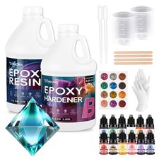 Resin Epoxy Kit - 1 Gallon Crystal Clear, Bubble-Free, Table Tops,