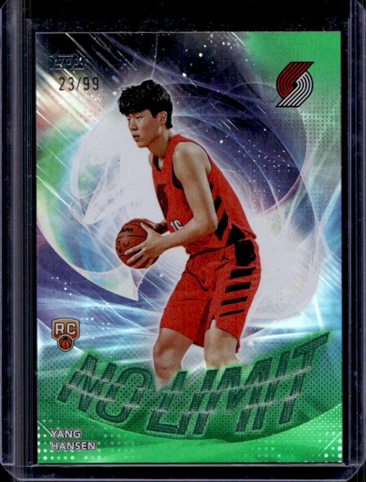 2025-26 Topps Yang Hansen No Limit RC Green Rainbow Rookie #/99 Trail Blazers