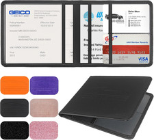 Car Registration and Insurance Holder, Leather Registration and Insurance Card H