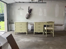 Henry Link French Provincial Desk Chair Dresser Vintage Mid-Century, Off-White