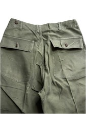 Vtg US Army OG 107 Type 1 Pants 50s Button Fly Cinch Waist 32X31 1st Pattern