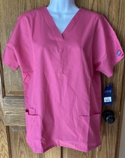 NWT CHEROKEE AUTHENTIC WORKWEAR SHORT SLEEVE V-NECK SCRUB TOP. Size Small. Pink