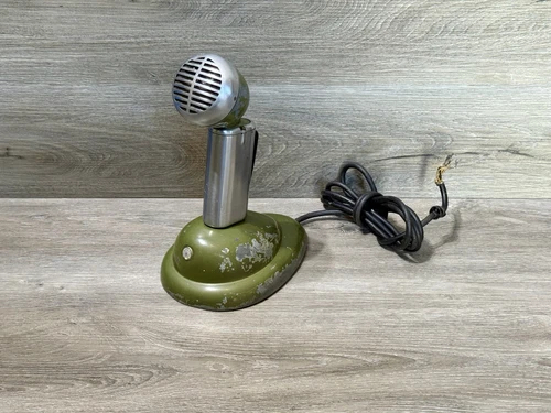 1950s Shure 520SL Green Bullet “Dispatcher” Hi-Z Microphone All Original Rare!