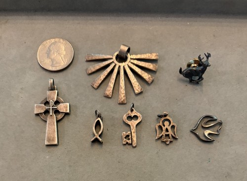 Vintage Retired James Avery Sterling Silver Jewelry Lot: Pendants & Pins, 34.8g