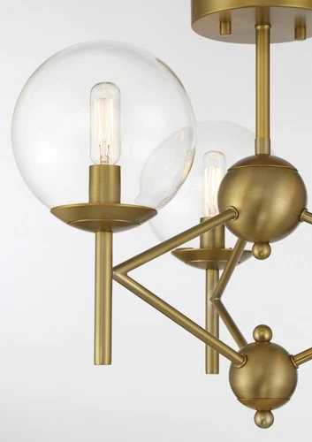 Minka Lavery 2799 Auresa 3 Light 20"W Semi-Flush Vantage Globe - Brass - Picture 2 of 5