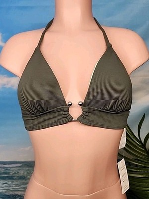 Nwt Cupshe Textured Powder Green Bikini Top Womens Size Medium 