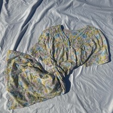 Vintage Granny Core Night Gown With Button Down Feature And Floral Pattern
