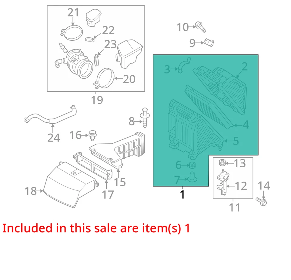 Tubo de mangueira de duto de admissão limpador de ar Hyundai Santa Fe 2013-2018 QL23Z - Imagem 3 de 4