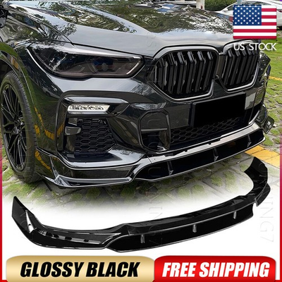 #ad #ad For BMW X6 G06 2020 2023 Glossy Black Front Bumper Lip Body Kit Spoiler Splitter $156.74