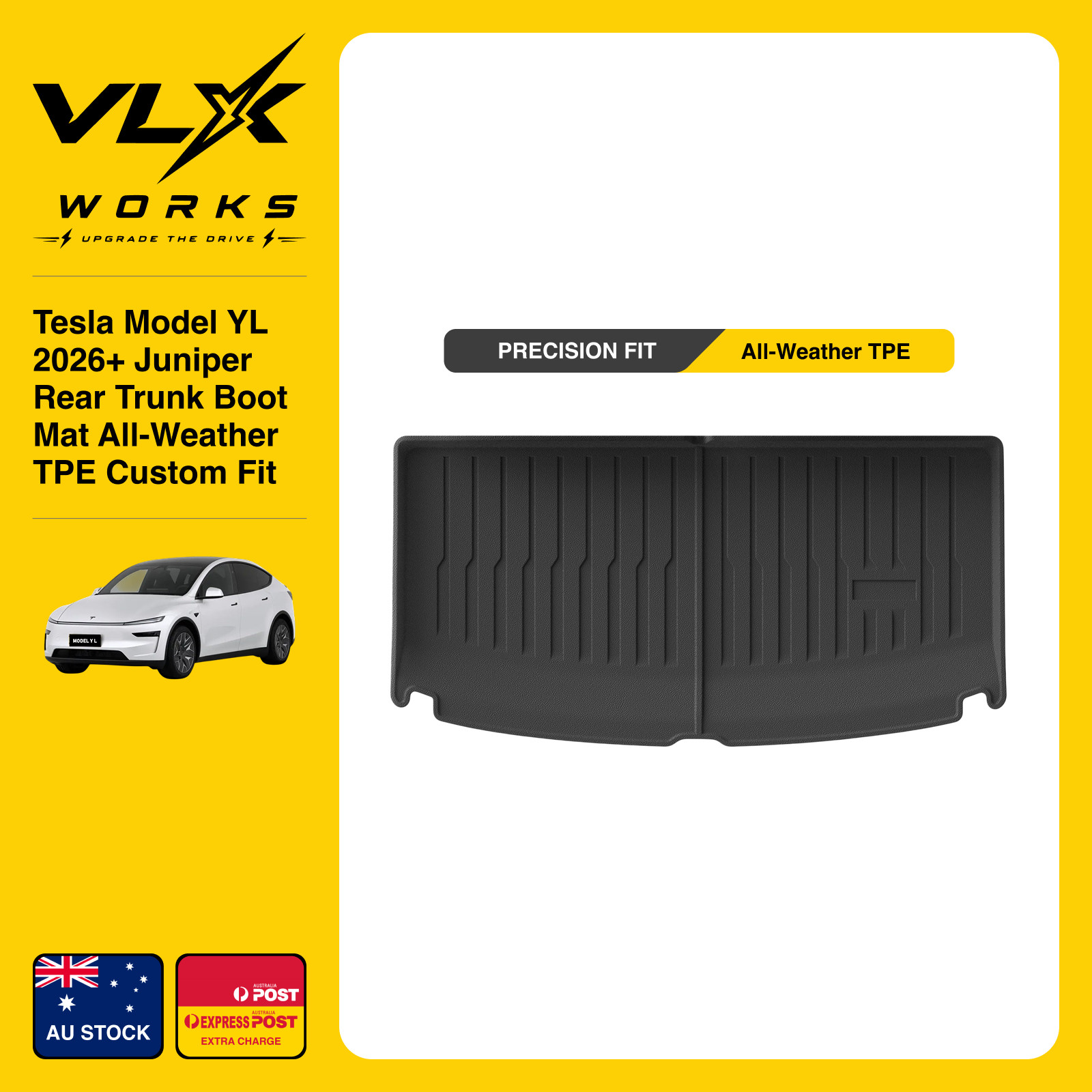 Tesla Model YL 2026+ Juniper Rear Trunk Boot Mat All-Weather TPE Custom Fit