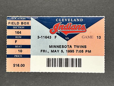 5-5-1995 Minnesota Twins @ Cleveland Indians Ticket - Jose Mesa Save #3