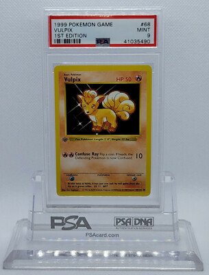 Pokemon 1ST EDITION 1999 BASE SET VULPIX #68 COMMON CARD PSA 9