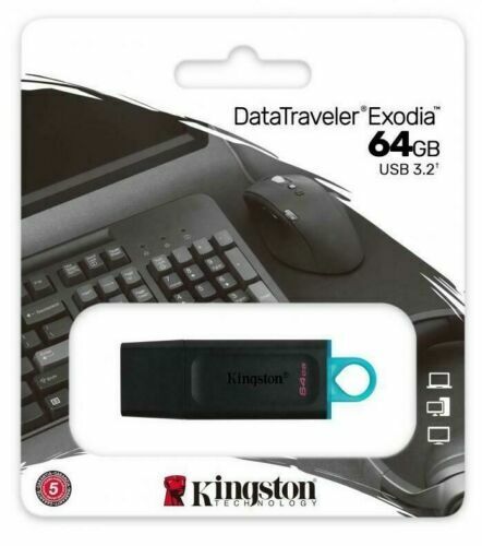 Pen Drive 64GB USB 3.2 Kingston Data Traveler Kyson DTX/64GB - Foto 1 di 1