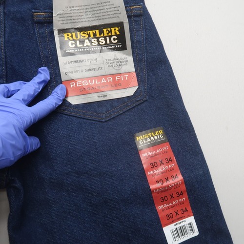 Rustler Classic Mens Regular Fit Straight Leg Jeans 30 x 34 Dark Wash NWT - Picture 6 of 9