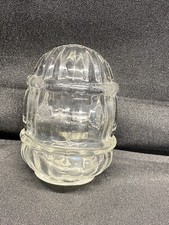 Vintage Clear Glass Bird Cage Water Cup Bowl Feeder 3  Made In USA 1940s