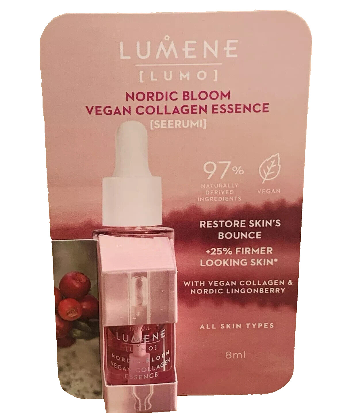 Lumene Nordic Bloom Vegan Collagen Essence 8ml Travel Size New