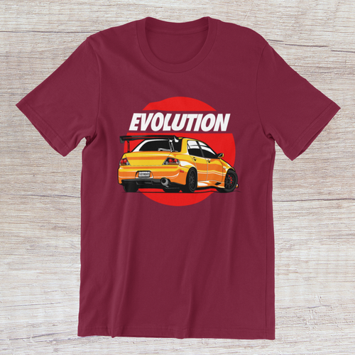 Mitsubishi Evolution X T-Shirt Evo JDM Super Car on a Ring Spun Cotton Tee - Picture 6 of 6