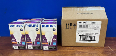 (6) Philips 455824 LED Dimmable A19 Light Bulb EyeComfort 800 Lumen 9.5w