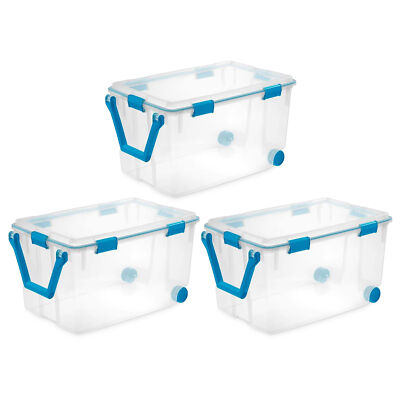 Sterilite Gasket Box, Stackable Storage Bin with Latching Lid