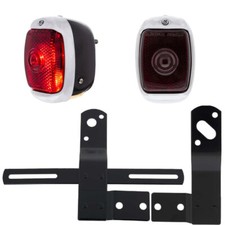 1940-53 Chevy Gmc Truck Black Housing Left Right 12v Taillight And Brackets 1940-53 Chevy Gmc Truck Black Housing Left Right 12v Taillight And Brackets