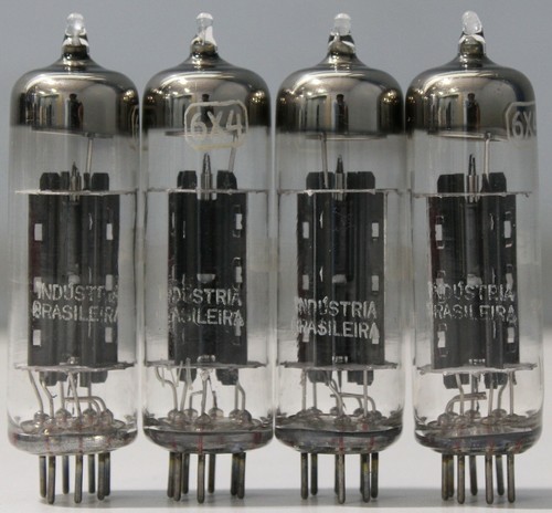 4Pcs. 6X4 EZ90 RCA NOS NIB black plate with top round getter rectifier tube - Picture 6 of 9