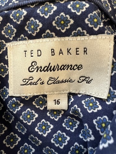 Ted Baker Button Up Men 16 Endurance Dress Shirt Flip Cuff Party Core Cruise - Picture 7 of 8