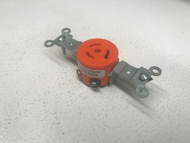 Leviton 4560-IG Orange 15-Amp, 250V Single Locking Receptacle NEMA L6