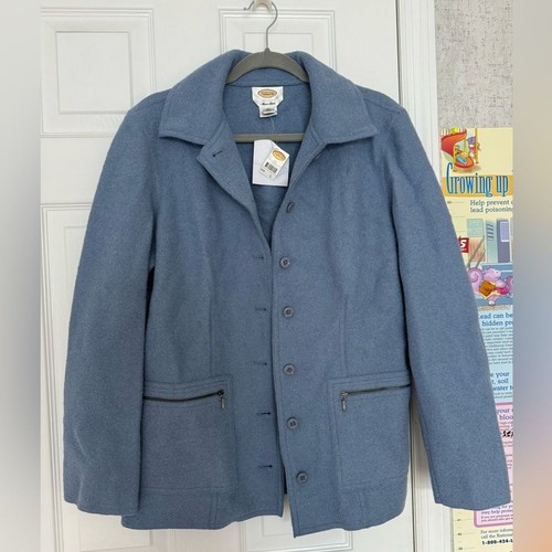 NWT Vintage Talbots Women’s Blazer Blue Aplaca wool size Large - Picture 6 of 10