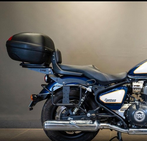 TOP RACK WITH BACKREST MS FIT FOR ROYAL ENFIELD SUPER METEOR 650 - Picture 3 of 6