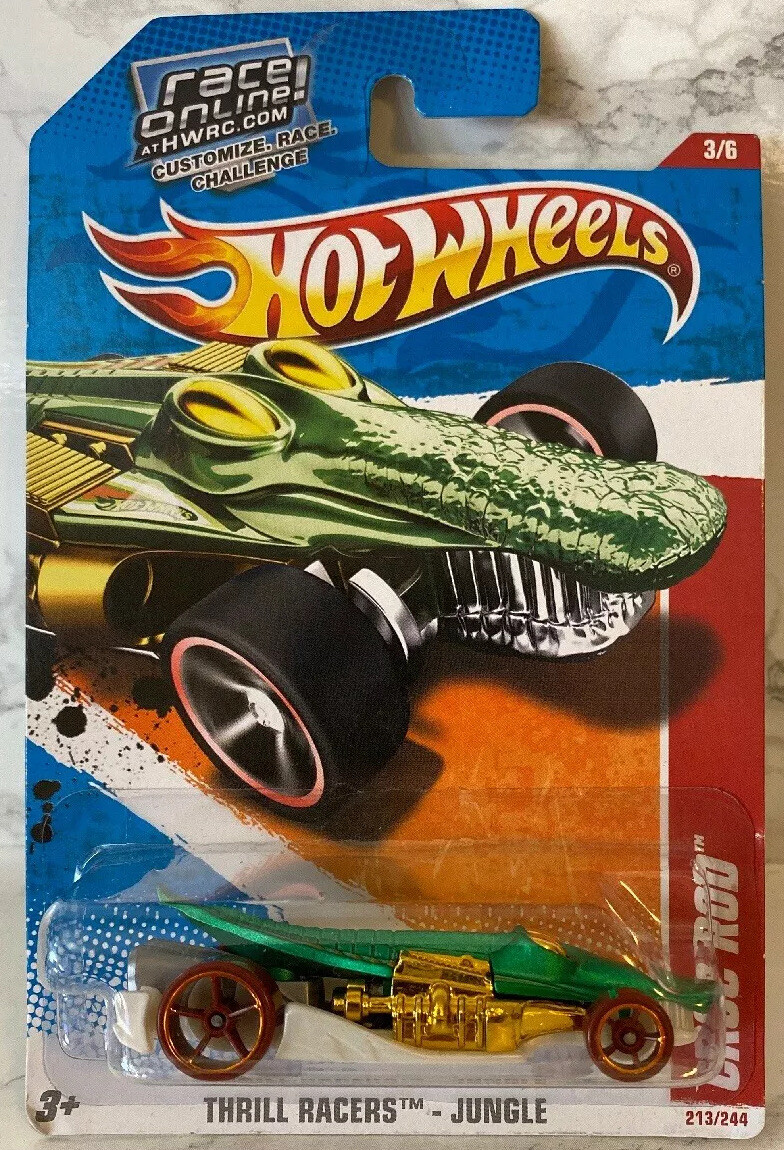 Mattel Hot Wheels Croc Rod 2011 Thrill Racers Jungle New On Card 213/244