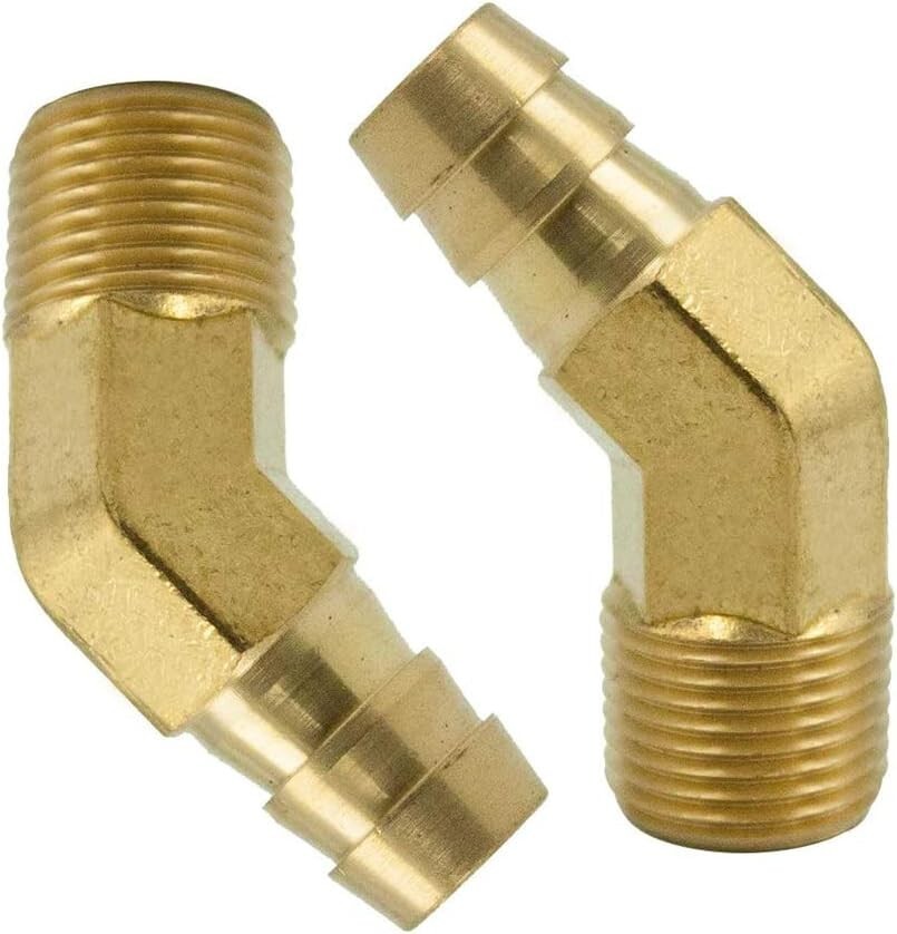 Brass Hose Barb Fitting 45 Degree Elbow 3/8